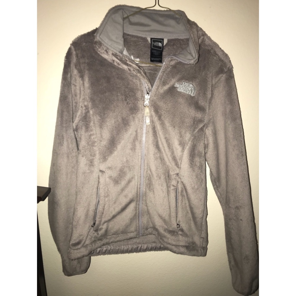 Grey north face zip up